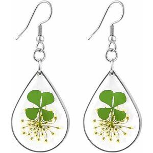 Four Leaf Clover Statement Vintage Cute Long Summer Earring for Women Jewelry